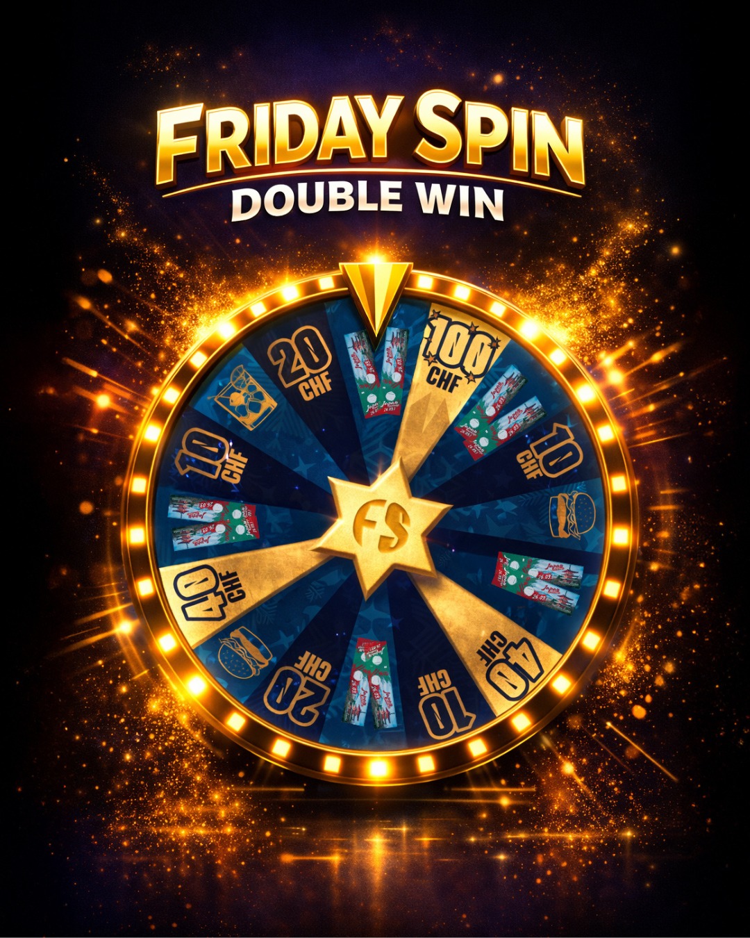 Einmal im Monat bekommt unser beliebter Friday Spin ein exklusives Upgrade:
Das gewohnte Glücksrad wird an diesem Abend...